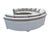 Postmodern Vintage Thayer Coggin for Milo Baughman Semi-Circular 3-Piece Sectional Sofa For Sale - Image 3 of 11