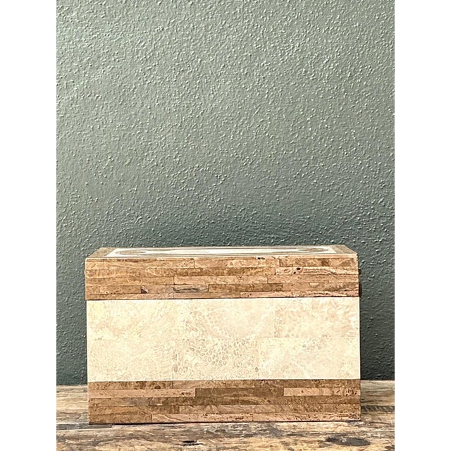 Wood Vintage Tessellated Stone Box For Sale - Image 7 of 18
