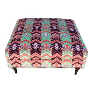 Multi-colored Italian Cotton Velvet Ottoman For Sale