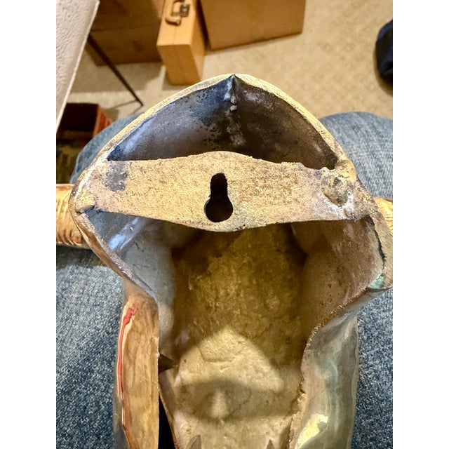 Brass Longhorn Skull Wall Sculpture, Hollywood Regency Style, 1960s For Sale - Image 11 of 11
