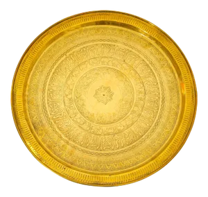 Moorish Mughal Indian Handcrafted Hammered Brass Decorative Tray