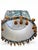 Modern Designer Covington Teal Bunny Velvet Drum Lampshade With Beaded Fringe- It Glows For Sale - Image 3 of 7