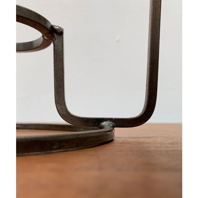 Danish Metal and Glass Candleholder, 1960s For Sale - Image 9 of 11