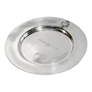 Nice Antique 1935 Boulder Brook Club Silverplate Presentation Trophy Plate New York Equestrian Horse Home Decor For Sale