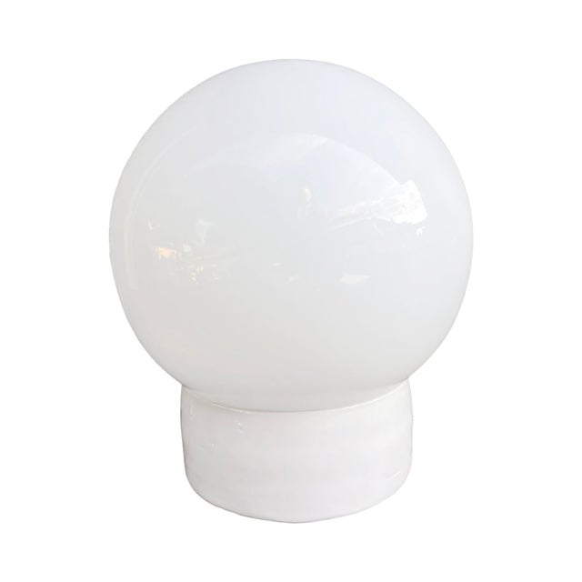 1970s Industrial Wall Lamp, White, Glass, Foton, Poland, 1960s. For Sale - Image 5 of 10