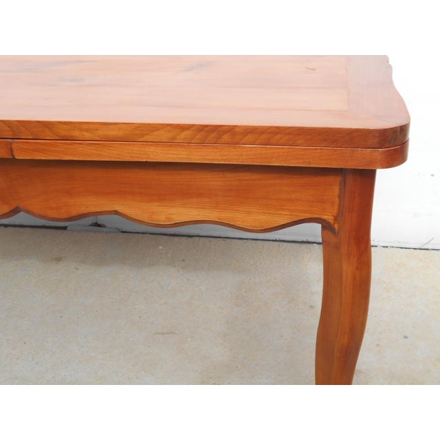 Large Louis XV Style Cherrywood Table with Extensions, 1990s For Sale - Image 10 of 18