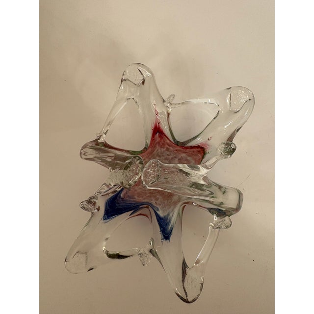 Vintage Hand Blown Glass Murano Art Basket For Sale - Image 11 of 12