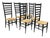 Gio Ponti Style Italian Ladder Back Dining Chairs, Vintage Set of Six For Sale