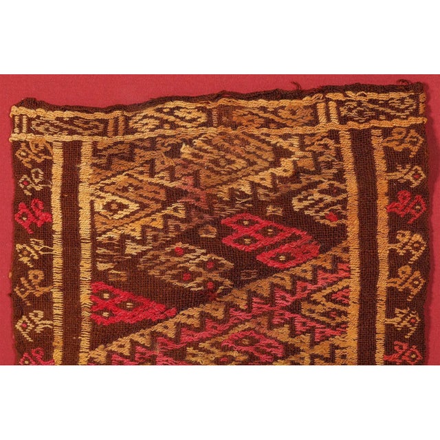 Textile Framed Pre-Columbian Woven Textile Fragment from Chimu Chancay Culture For Sale - Image 7 of 8