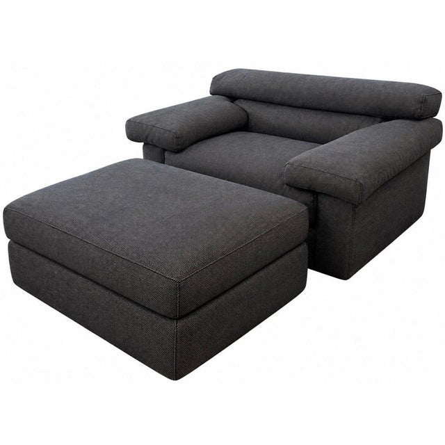 Mid-Century Modern B & B Italia “Erasmo” Pair Lounge Chairs & Ottomans by Afra & Tobia Scarpa, 1970 For Sale - Image 3 of 7