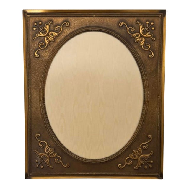 1960s Ornate Gold Oval Frame Embossed Scrollwork, Original Bronze ...