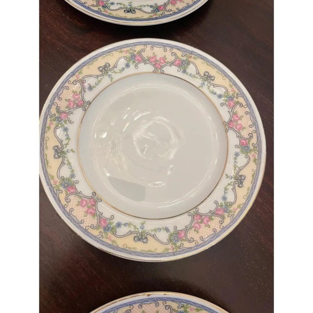 French Mid 20th Century China Salad/Dessert Plates - Set of 7 For Sale - Image 3 of 7