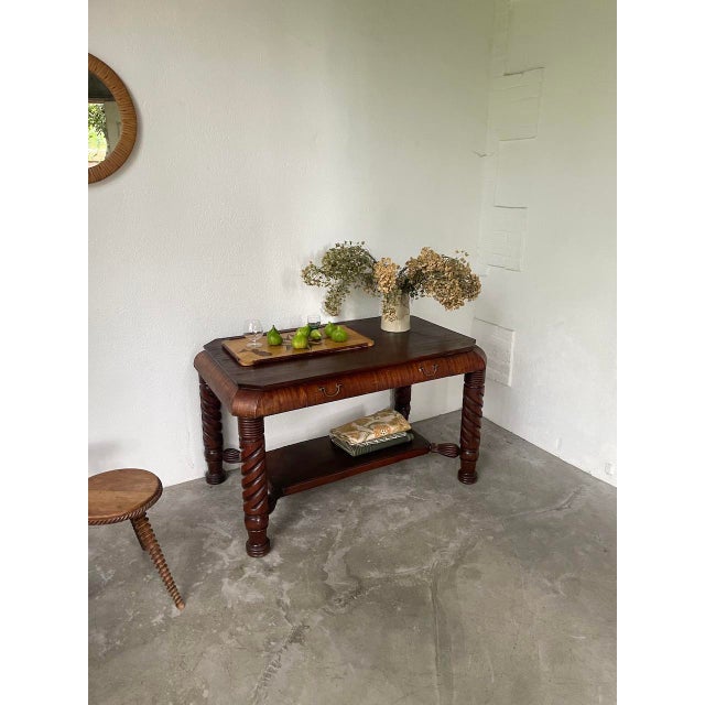 1950s Mahogany Console Desk, 1900s For Sale - Image 5 of 18