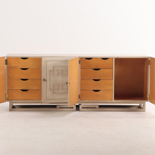 This modern painted dresser or sideboard C 1960 will add a strong architectural statement to your spaces. Having four...