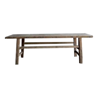 1940s Vintage Elm Wood Coffee Table For Sale