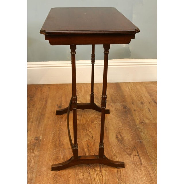 Elegant set of four Georgian style mahogany nest of tables, of fine graduated form with octagonal tops raised on slender...