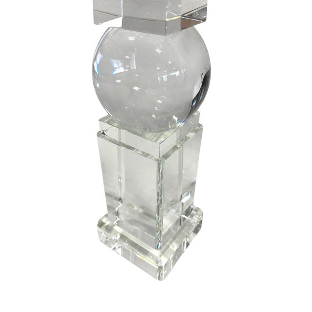 Global Views Global Views Crystal Obelisk For Sale - Image 4 of 5