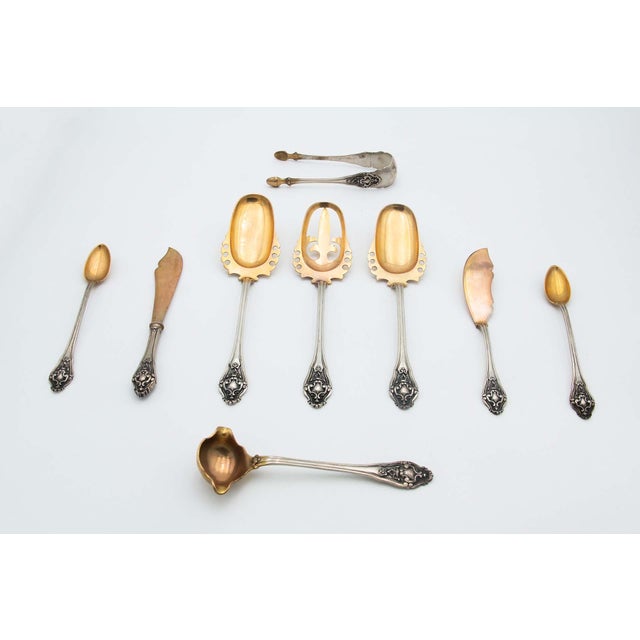 Serving Cutlery Set in Gold-Plated Silver with Shells, Set of 9 For Sale - Image 6 of 6