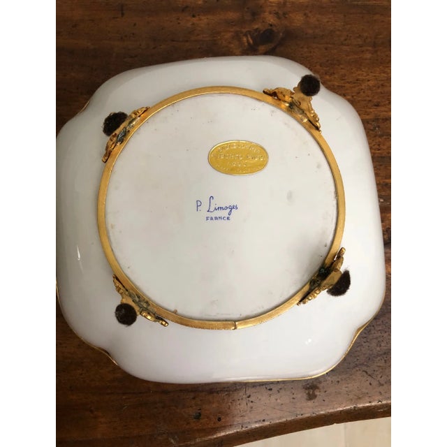 Metal Early 20th Century Hand Painted French Decorative Bowl With Bronze Detail For Sale - Image 7 of 7