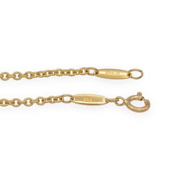 Contemporary Tiffany & Co. Elsa Peretti 18k Yellow Gold Open Heart Lariat Necklace 18.5" For Sale - Image 3 of 8