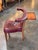 Wood Mid 20th Century English Cock Fighting Chair in Red Leather With Reading Flap For Sale - Image 7 of 9