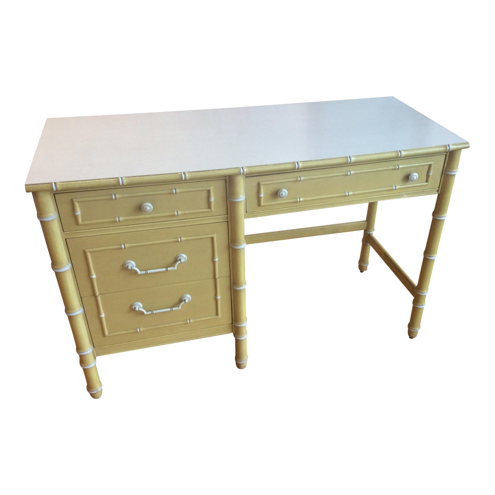 Thomasville Vintage Faux Bamboo Desk Chairish