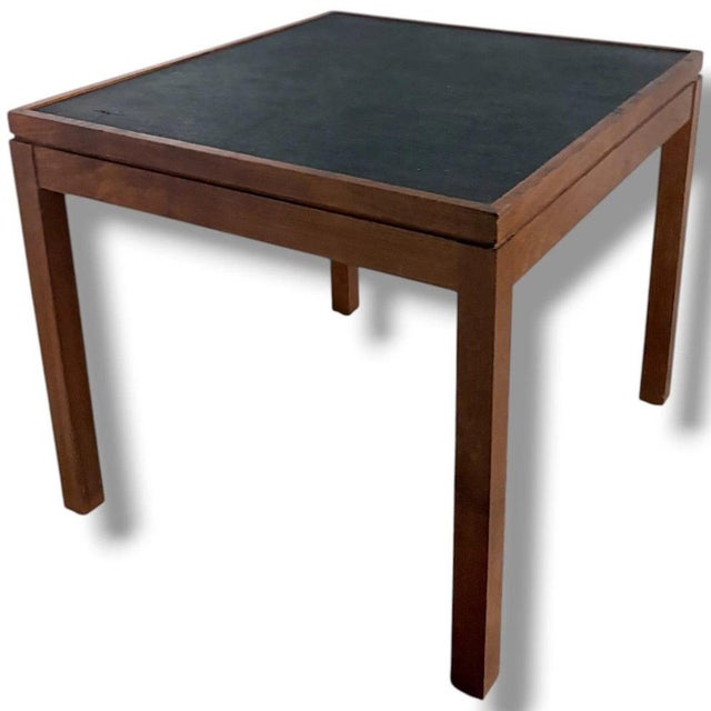 Mid-Century Modern Side Table with Black Inset Top For Sale - Image 5 of 9