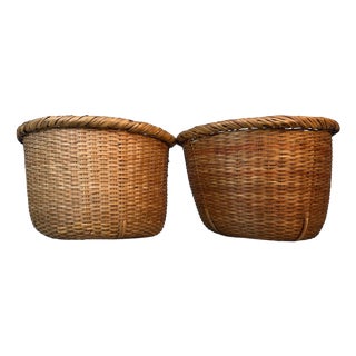 Shōwa Japanese Bamboo Baskets, 1950, Set of 2 For Sale