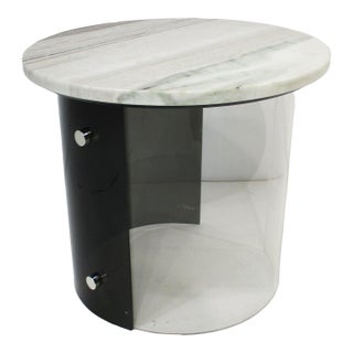 Space Age Marble and Lucite Side Table in the Style of Neal Small For Sale
