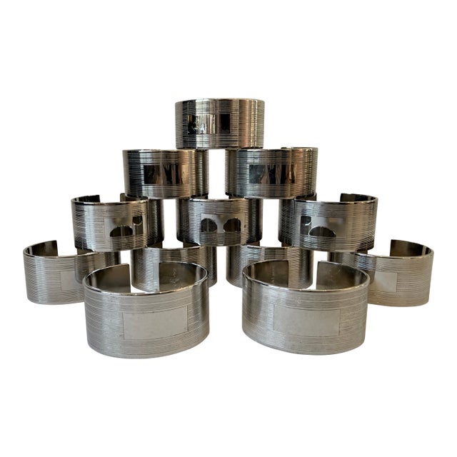 Vintage Polo Ralph Lauren Silverplated Napkin Rings, Set of 12 For Sale