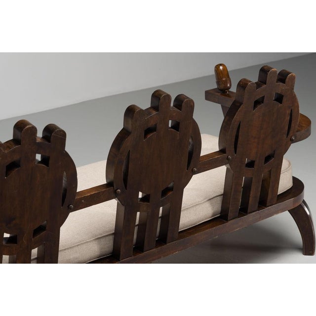 Lounge Sofa in Ebonized Wood by Zaccari Ettore, Italy, 1930s For Sale - Image 15 of 16