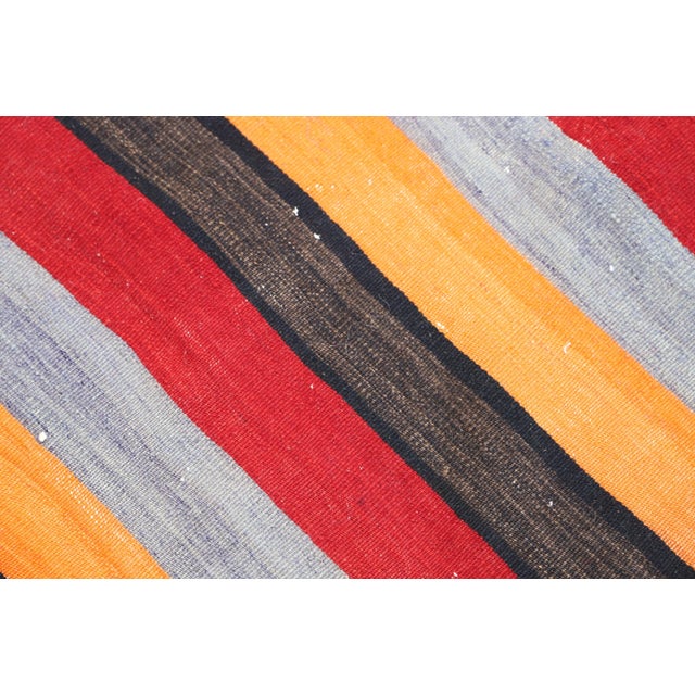 1980s Ethnic Design Cappadocia Hand Knotted Natural Wool Kilim Runner Rug For Sale - Image 10 of 12