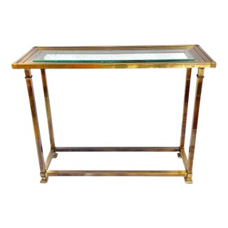 Late 20th Century Petite Mastercraft Attributed Console Table For Sale