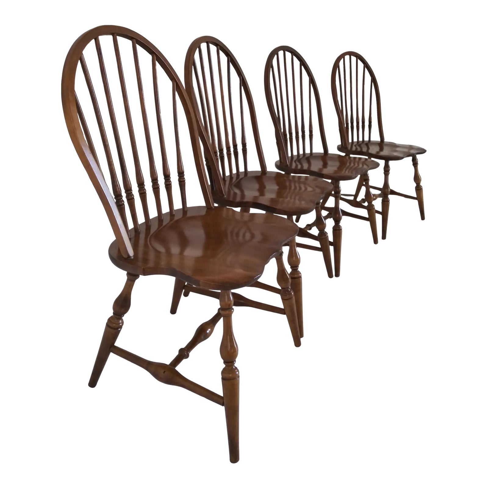 1970s Vintage Windsor Dining Chairs by Temple Stuart Set of 4 Chairish