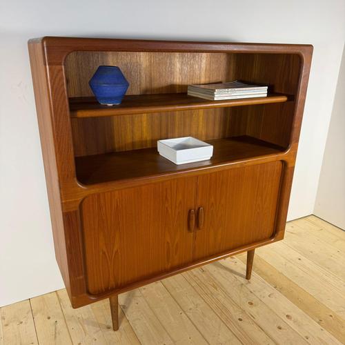Vintage Teak Bookcase with Retractable Doors from Dyrlund, Denmark, 1960s For Sale - Image 11 of 13