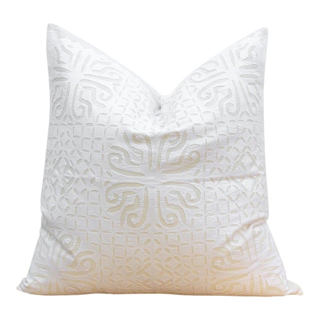 Cream Sol Euro Applique Pillow Cover For Sale