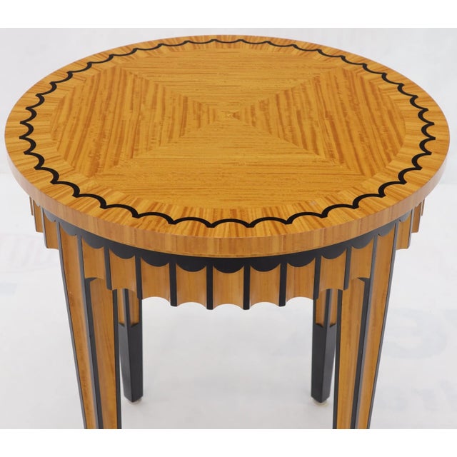 Mid 20th Century Artist Signed Pedestal Shape Side Table with Scallop Edge For Sale - Image 6 of 13