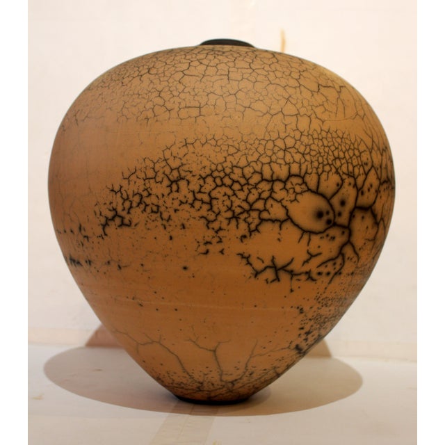 Folk Art August 1987 Hawaiian Raku Vase by Kate & Will Jacobson For Sale - Image 3 of 8