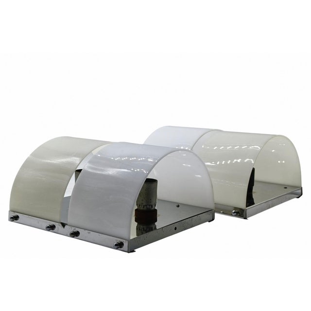 Vintage Italian Space Age Wall Lamps from Stilux Milano, 1970s, Set of 2 For Sale - Image 4 of 5