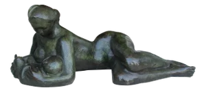 1986 Frederico Cantu Bronze Model of a Mother Nursing