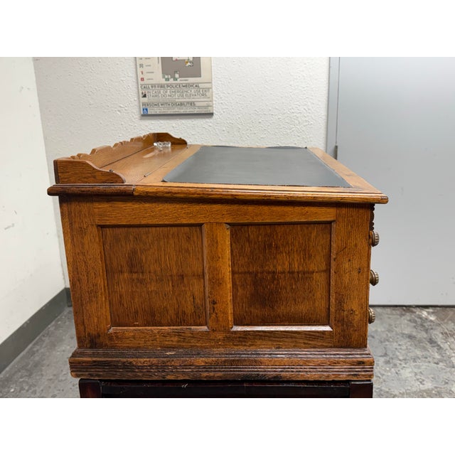 Antique J. & P. Coats Oak Spool Cabinet For Sale In San Francisco - Image 6 of 12
