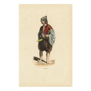 Markaert, Bulgarian Man in Traditional Dress, 1845, Hand-Coloured Lithograph on Paper For Sale