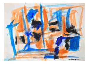Giorgio Lo Fermo, Abstract Composition, Original Tempera and Watercolor, 2020