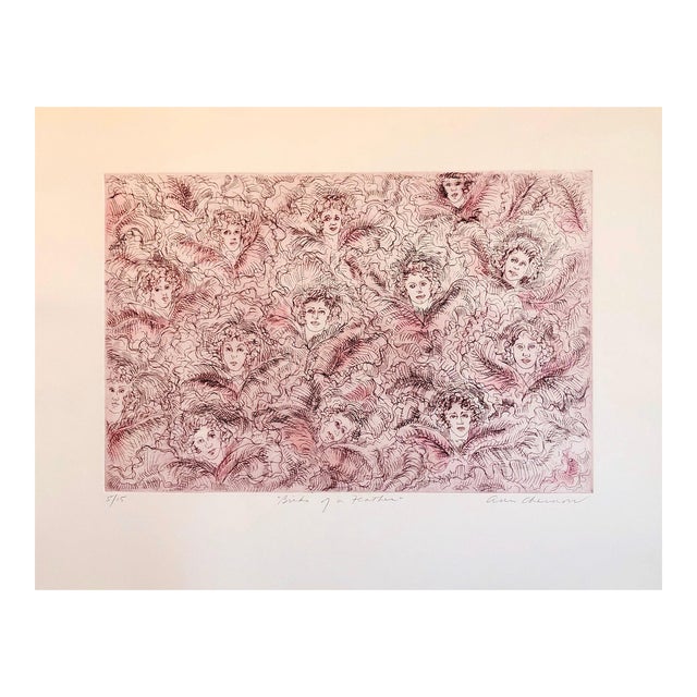 Ann Chernow, Hand Colored Etching Vintage Hollywood Legends Etching with Watercolor Painting, 1994 For Sale