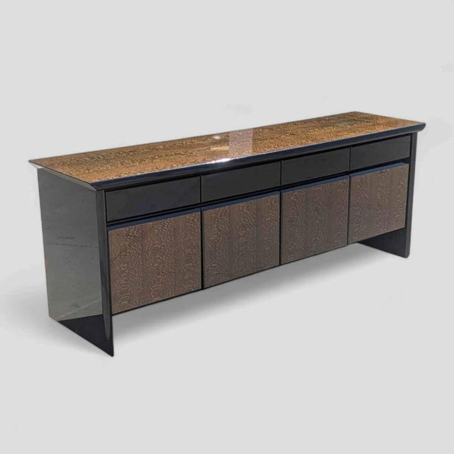 Postmodern Postmodern Snakewood and Lacquer Credenza by Giorgio Collection for Saporiti Italia, 1980s For Sale - Image 3 of 10