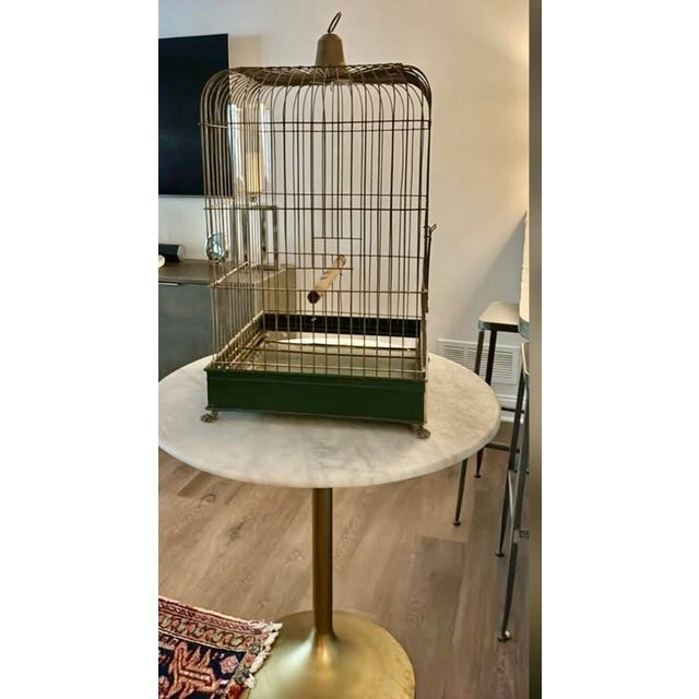Antique Brass Footed Parrot Birdcage, Late 19th Century ✨ A beautifully crafted late 19th-century antique brass birdcage,...