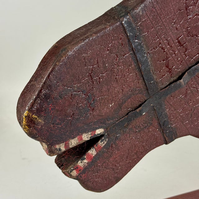 Late 19th Century Stupendous Antique 19th Century Horse Head Wood Trade Sign With Hand Painting Details & Metal Harness For Sale - Image 5 of 18