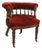 19th Century Red Velvet Buttonback Captains Chair with Porcelain Castors For Sale