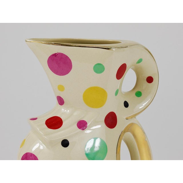 Mid-Century Gold and Polka Dot Pitcher from Boch Frères, Belgium, 1950s For Sale - Image 16 of 18