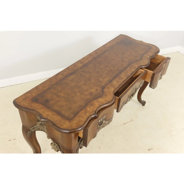 Brown Italian Design Walnut 3 Drawer Console Sideboard For Sale - Image 8 of 12